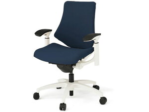 【レビュー投稿で100円OFFクーポン】【メーカー直送】イトーキ エフチェア 布張 ローバック 可動肘 本体白 ネイビーブルー【代引不可】【組立・設置・送料無料】肘付き 可動肘タイプ 布張