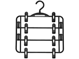 【マラソン限定2,000円クーポン＆11日9:59迄ポイント2倍】【お取り寄せ】サワフジ トランフィット スカートハンガー 4段 ブラック NB-04BK プラスチックハンガー ピンチハンガー