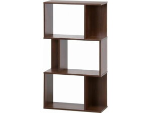 【メーカー直送】不二貿易 S型ディスプレイラック 3段 ミディアムブラウン 98711【代引不可】【お客様組立】