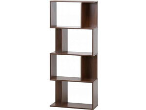 【レビュー投稿で100円OFFクーポン】【メーカー直送】不二貿易 S型ディスプレイラック 4段 ミディアムブラウン 98714【代引不可】【お客様組立】ディスプレイラック リビング収納 収納家具