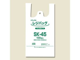 【お取り寄せ】ELP レジバッグ フックタイプ SK-45 ナチュラル 100枚 006903514 レジ袋 乳白色 ラッピング 包装用品