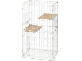 送料無料 【お取り寄せ】アイリスオーヤマ コンパクトキャットケージ2段 ナチュラル CCC-112 ハウス 猫 キャット用 ペット お散歩 生活グッズ ペットハウス