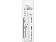 ミドリ(デザインフィル) マルチ定規16cm 透明 42297006 定規 スケール 教材 学童 文具