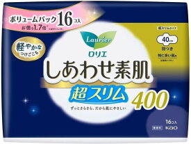 KAO ロリエ しあわせ素肌 超スリム 特に多い夜用400 羽付16コ ナプキン 生理