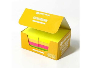 【レビュー投稿で100円OFFクーポン】【お取り寄せ】スマートバリュー 強粘着ふせんビビッド75*50 10冊 P611J-V-10 大 ノートタイプ 強粘着タイプふせん インデックス メモ ノート