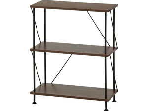 【レビュー投稿で100円OFFクーポン】【メーカー直送】不二貿易 EZBOツイストロック オープンラック 3段 ミドルブラウン W615【代引不可】【お客様組立】フリーラック リビング収納 収納家具