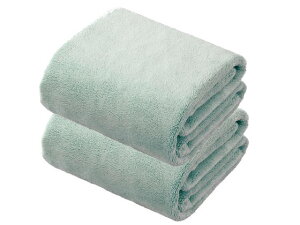 【レビュー投稿で100円OFFクーポン】【お取り寄せ】シービージャパン カラリコス ヘアドライタオル 2枚組 グリーン バスタオル 無撚糸タオル