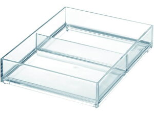 【レビュー投稿で100円OFFクーポン】【お取り寄せ】ライクイット COBACO ストレージトレー(S)2分割 クリア ボックストレー デスクトップ収納 デスク周り 文具