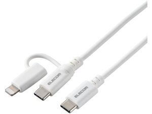yr[e100~OFFN[|zy񂹁zGR 2in1P[u USB-C+CgjO 1.0m  MPA-CCLAD10WH USBP[u C to Lightning P[u d^bv zp[c Ɠd