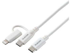 yr[e100~OFFN[|zy񂹁zGR 2in1P[u USB-C+CgjO 2.0m  MPA-CCLAD20WH USBP[u C to Lightning P[u d^bv zp[c Ɠd