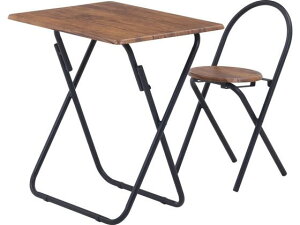 【レビュー投稿で100円OFFクーポン】【メーカー直送】不二貿易 折りたたみテーブルチェアセット ブラウン 83439【代引不可】デスク チェアセット 木製デスク ワゴン オフィスデスク 事務机