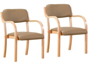 【ポイント10%バック★31日9:59迄】【メーカー直送】ファミリー・ライフ 立ち座りサポートチェア ベージュ 2脚組 0408710【代引不可】【お客様組立】ダイニングチェア ソファ イス リビング