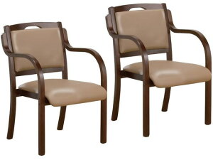 【レビュー投稿で100円OFFクーポン】【メーカー直送】ファミリー・ライフ 立ち座りサポートダイニングチェア ベージュ 2脚組【代引不可】【お客様組立】ダイニングチェア ソファ イス リビ