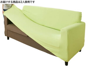 【レビュー投稿で100円OFFクーポン】【メーカー直送】ファミリー・ライフ フィット式ソファカバー 肘付き 2人掛用 グリーン【代引不可】2人掛けソファカバー ソファ イスカバー リビング家