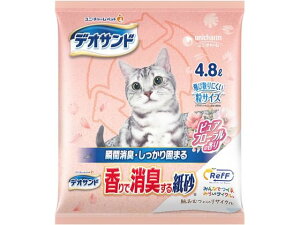 【レビュー投稿で100円OFFクーポン】【お取り寄せ】ユニチャーム デオサンド 香りで消臭する紙砂 4.8L 猫砂 シート 猫 キャット用 ペット トイレタリー