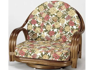 【レビュー投稿で100円OFFクーポン】【メーカー直送】ファミリー・ライフ 高さが選べる天然籐回転チェア ロータイプ 02371【代引不可】1人掛けソファ ソファ イス リビング家具 インテリア