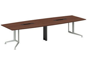 【レビュー投稿で100円OFFクーポン】【メーカー直送】コクヨ テーブル WT400 ボート形トレー ブラウン 脚銀 W3200×D1200【代引不可】8人用 ミーティングテーブル チェアセット 会議用テーブル 長