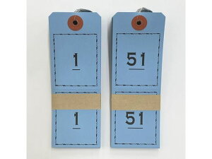 【レビュー投稿で100円OFFクーポン】今村紙工 連番荷札 ブルー No.1~No.100 RN-40 荷物タグ 針金荷札 荷札 宅配 梱包