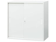 【レビュー投稿で100円OFFクーポン】【メーカー直送】Netforce 引戸書庫 3段 高さ880mm スチール 33書庫 …