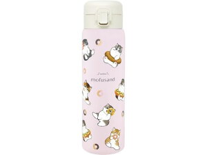 【レビュー投稿で100円OFFクーポン】【お取り寄せ】東亜金属 モフサンド ステンレスワンプッシュボトル 480mL ドーナツにゃん 水筒 タンブラー キッチン雑貨