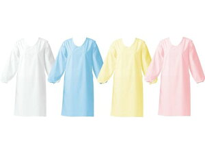 【レビュー投稿で100円OFFクーポン】【お取り寄せ】ワコウ ウルトラドライエプロン 袖付・ゴム E1204-0G ホワイト エプロン 前掛け ウェア 保護衣 安全保護