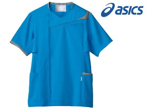 【レビュー投稿で100円OFFクーポン】【お取り寄せ】アシックス スクラブ ロイヤルブルー×グレー 3L CHM854-4340 スクラブ 医療服 ユニフォーム