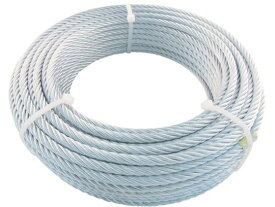 【お取り寄せ】TRUSCO JIS規格品メッキ付ワイヤロープ (6×19)Φ6mm×30m チェーン ワイヤー 接合金物 土木 建築資材