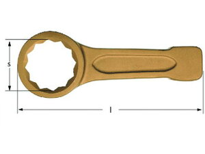 【レビュー投稿で100円OFFクーポン】【お取り寄せ】Ampcoスイス 防爆打撃レンチ 60mm AH0060B めがねレンチ レンチ スパナ プーラー 作業用品 工具