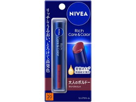 【レビュー投稿で100円OFFクーポン】KAO ニベア リッチケア&カラーリップ 大人のボルドー 2g リップケア フェイスケア スキンケア