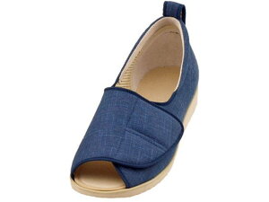 【レビュー投稿で100円OFFクーポン】【お取り寄せ】徳武産業 オープン和(なごみ) 1026 紺 S 片足 左足 お出かけ用 リハビリシューズ 看護 医療