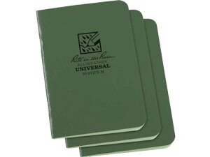 【レビュー投稿で100円OFFクーポン】【お取り寄せ】RITR 3 1/4×4 5/8 ミニステイプルノート 3冊 ユニバーサル・グリーン 罫線入りメモ ふせん インデックス ノート