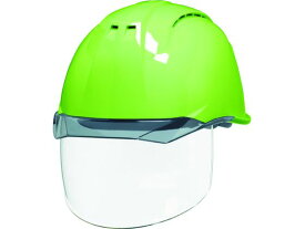 【お取り寄せ】DIC 透明バイザーヘルメット シールド面付 フレッシュグリーン/スモーク ヘルメット 安全保護具 作業