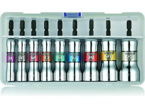 【レビュー投稿で100円OFFクーポン】【お取り寄せ】ベッセル 剛鍛セミロングソケット9本組 No.SL209PS(アソート 9本) SL209PS ソケットビット ドライバービット 作業用品 工具