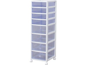 【ポイント10%バック★31日9:59迄】送料無料【お取り寄せ】アイリスオーヤマ スーパークリアチェスト ホワイト/クリアブルー 浅4段深4段タイプ クローゼット 衣料収納 収納家具 インテリア