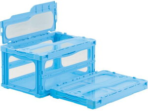【レビュー投稿で100円OFFクーポン】【お取り寄せ】サンコー フタ一体型折畳コンテナー 559150 マドコンライトC-40Bブルー 折りたたみコンテナ 保管 作業
