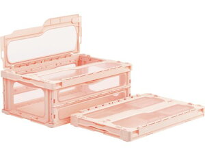 【レビュー投稿で100円OFFクーポン】送料無料【お取り寄せ】サンコー フタ一体型折畳コンテナー 559200 マドコンライトC-55Bピンク 折りたたみコンテナ 保管 作業