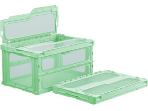 【レビュー投稿で100円OFFクーポン】送料無料【お取り寄せ】サンコー フタ一体型折畳コンテナー 559180 マドコンライトC-75Bグリーン 折りたたみコンテナ 保管 作業