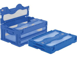 【レビュー投稿で100円OFFクーポン】【お取り寄せ】サンコー フタ一体型折畳コンテナー 559030 マドコンCー30Bブルー 折りたたみコンテナ 保管 作業