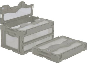 【レビュー投稿で100円OFFクーポン】【お取り寄せ】サンコー フタ一体型折畳コンテナー 559020 マドコンCー40Bグレー 折りたたみコンテナ 保管 作業