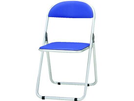 【お取り寄せ】TOKIO パイプ椅子 シリンダ機能付 アルミパイプ ブルー 折りたたみイス ミーティングチェア ミーティング用