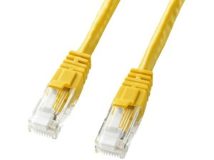 【レビュー投稿で100円OFFクーポン】【お取り寄せ】サンワサプライ つめ折れ防止カテゴリ6LANケーブル イエロー 0.5m LANケーブルカテゴリー6 LANケーブル ケーブル 電源タップ 配線パーツ 家電
