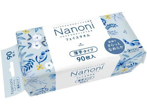 【レビュー投稿で100円OFFクーポン】医食同源 Nanoni フェイスタオル 薄手タイプ 90枚 枚入り 小判タイプ ペーパータオル