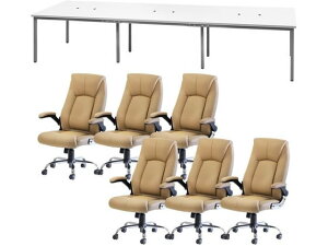 【レビュー投稿で100円OFFクーポン】【メーカー直送】Netforce フリーアドレスデスクロイズチェアセット 6人用 WH/CA【代引不可】【お客様組立】幅 フリーアドレスデスク オフィスデスク 事務