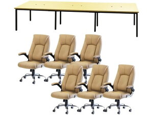 【レビュー投稿で100円OFFクーポン】【メーカー直送】Netforce フリーアドレスデスクロイズチェアセット 6人用 NA/CA【代引不可】【お客様組立】幅 フリーアドレスデスク オフィスデスク 事務