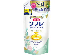 【レビュー投稿で100円OFFクーポン】バスクリン 薬用ソフレ 濃厚しっとり入浴液 リラックスサボン 詰替 入浴剤 バス ボディケア スキンケア