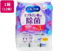 【マラソン限定★2,000円クーポン＆ポイント2倍】【メーカー直送】ユニチャーム シルコット除菌ウェットティッシュ ヒアルロン酸 詰替40枚×3P×12【代引不可】業務用 まとめ買い 大容量 箱売り 箱買い 詰め替え つめかえ 手拭き ウェット ティシュ アルコールティッシュ