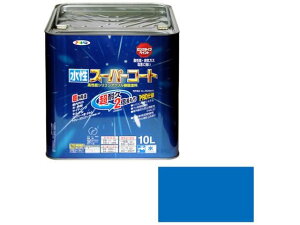 【レビュー投稿で100円OFFクーポン】送料無料【お取り寄せ】アサヒペン 水性スーパーコート 10L 空色 塗料 塗装 養生 内装 土木 建築資材
