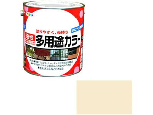 【レビュー投稿で100円OFFクーポン】【お取り寄せ】アサヒペン 油性多用途カラー 1.6L アイボリー 塗料 塗装 養生 内装 土木 建築資材