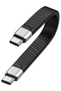 EzoR Flex USB-C to USB-C �Z���P�[�u�� 13.5cm ���` �����f�[�^�]��20Gbps ����PD�[�d100W USBC - USBC Type-C to Type-C �t���b�g�P�[�u�� (�^�C�v C-C)