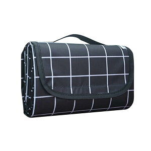 Coover レジャーシート 150X200cm ピクニックシート 折りたたみ 6人用 保温 防水 洗える 厚手 快適な座り心地 軽量 簡単なお手入れ 花見 運動会 遠足 (黒のグリッド)